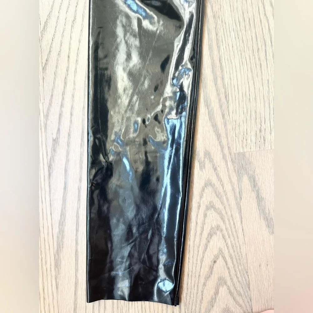 Aritzia Wilfred Free Liquid Latex Faux Leather High Waisted Black Leggings